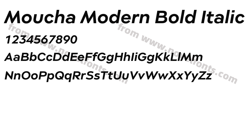 Moucha Modern Bold ItalicPreview
