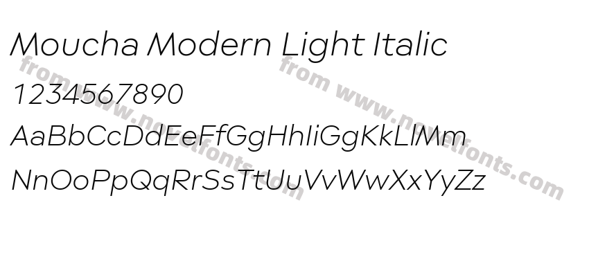 Moucha Modern Light ItalicPreview