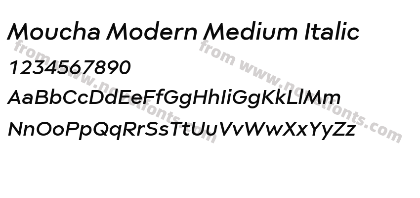 Moucha Modern Medium ItalicPreview