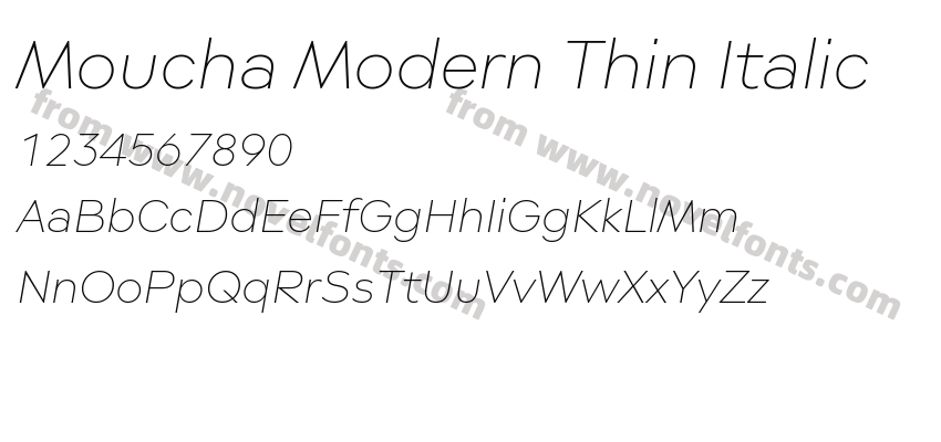 Moucha Modern Thin ItalicPreview