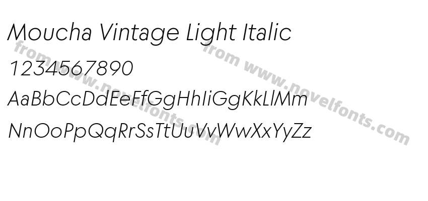 Moucha Vintage Light ItalicPreview