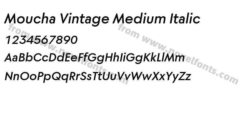Moucha Vintage Medium ItalicPreview