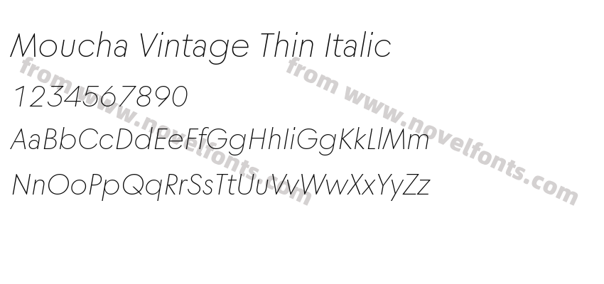 Moucha Vintage Thin ItalicPreview