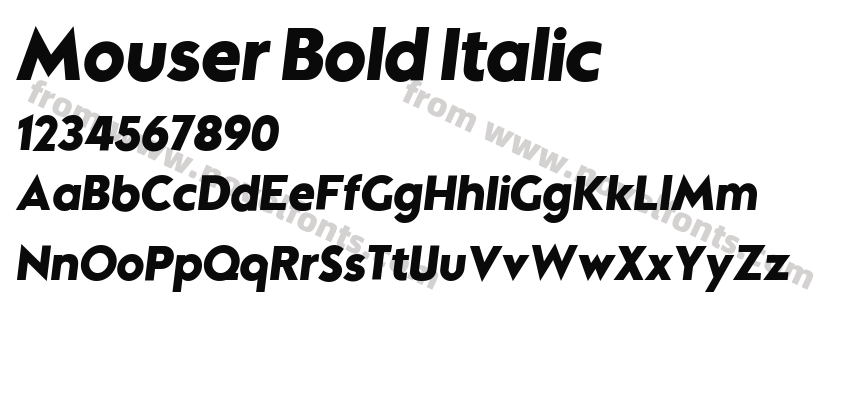 Mouser Bold ItalicPreview
