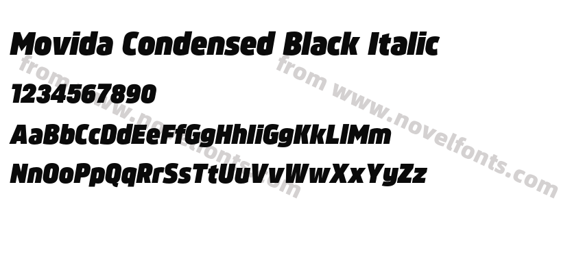 Movida Condensed Black ItalicPreview