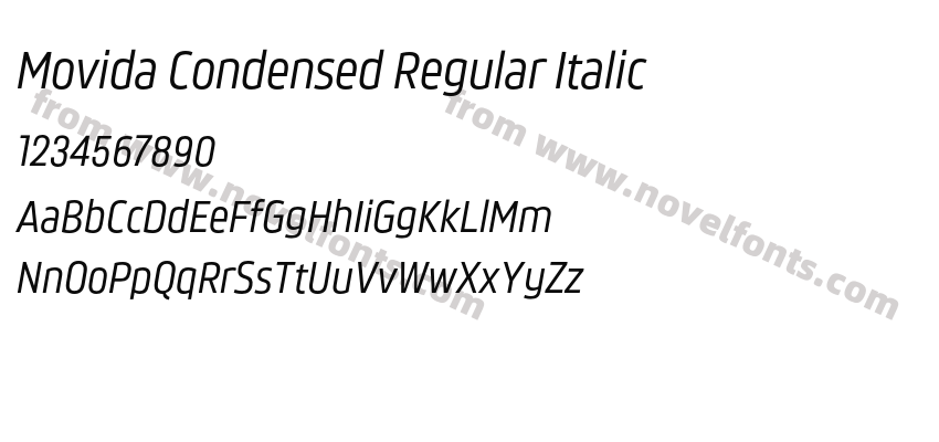 Movida Condensed Regular ItalicPreview