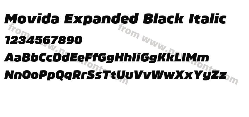 Movida Expanded Black ItalicPreview