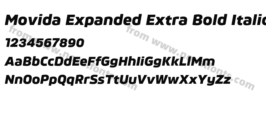 Movida Expanded Extra Bold ItalicPreview