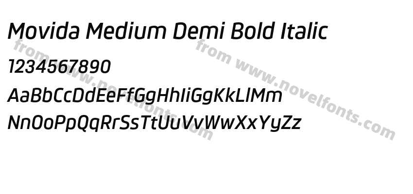 Movida Medium Demi Bold ItalicPreview