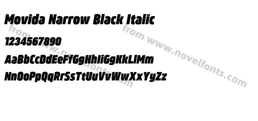 Movida Narrow Black ItalicPreview