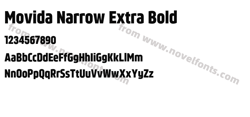 Movida Narrow Extra BoldPreview