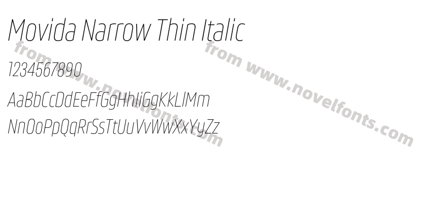 Movida Narrow Thin ItalicPreview
