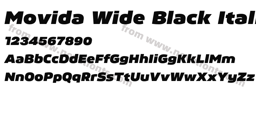 Movida Wide Black ItalicPreview