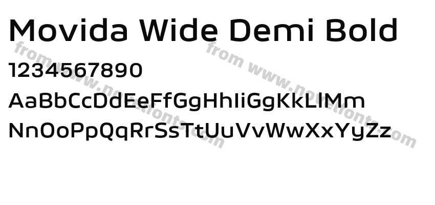Movida Wide Demi BoldPreview
