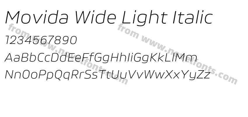 Movida Wide Light ItalicPreview