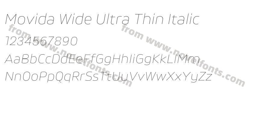 Movida Wide Ultra Thin ItalicPreview