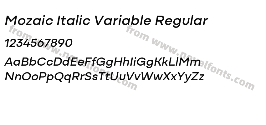 Mozaic Italic Variable RegularPreview