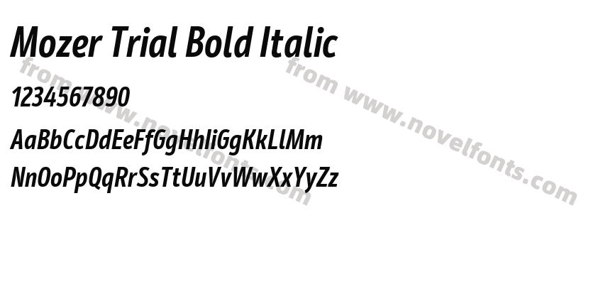 Mozer Trial Bold ItalicPreview