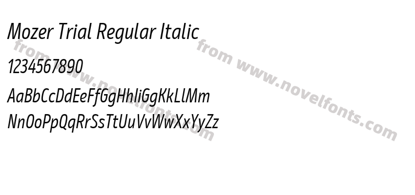 Mozer Trial Regular ItalicPreview