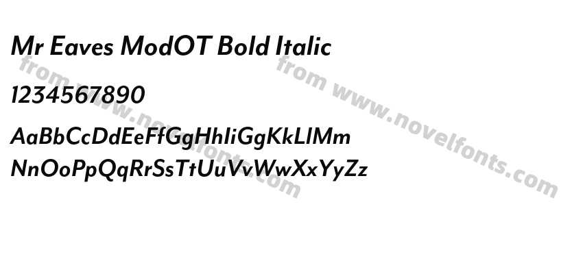 Mr Eaves ModOT Bold ItalicPreview