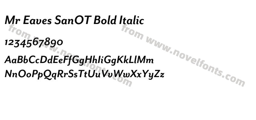 Mr Eaves SanOT Bold ItalicPreview