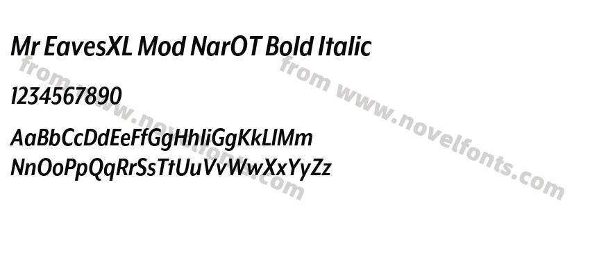 Mr EavesXL Mod NarOT Bold ItalicPreview