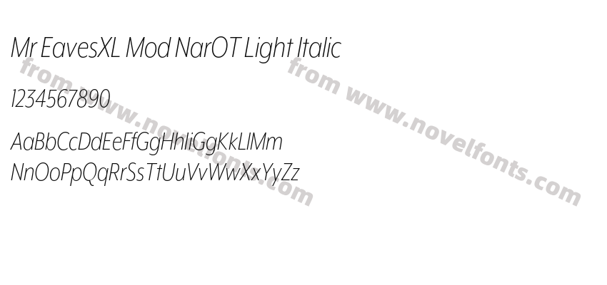 Mr EavesXL Mod NarOT Light ItalicPreview