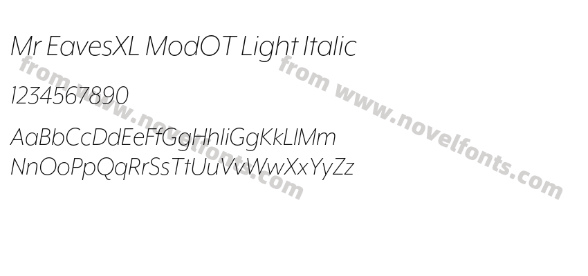 Mr EavesXL ModOT Light ItalicPreview