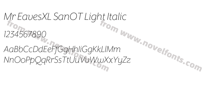 Mr EavesXL SanOT Light ItalicPreview