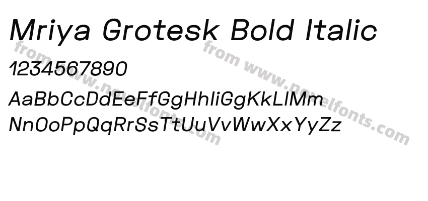 Mriya Grotesk Bold ItalicPreview