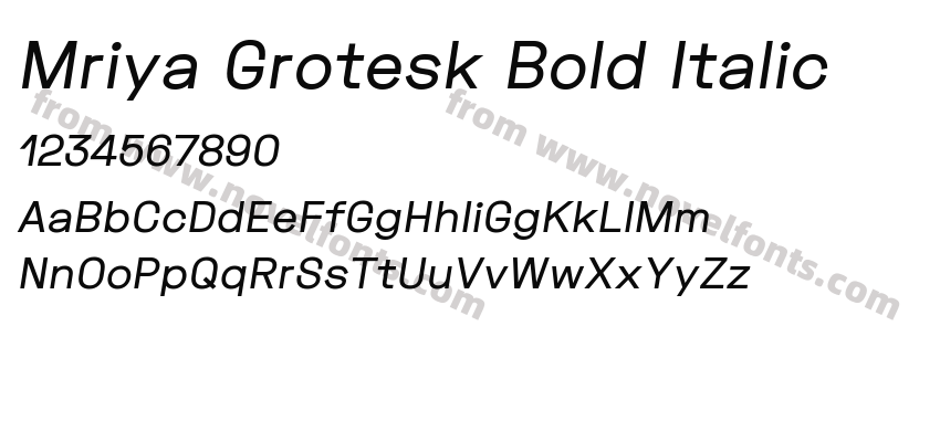 Mriya Grotesk Bold ItalicPreview