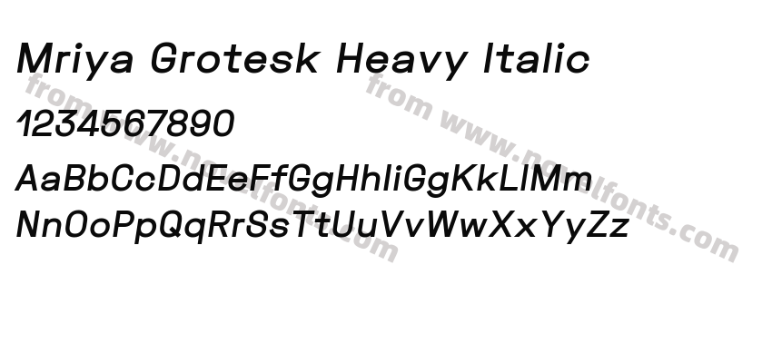 Mriya Grotesk Heavy ItalicPreview