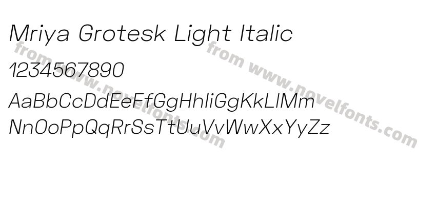 Mriya Grotesk Light ItalicPreview