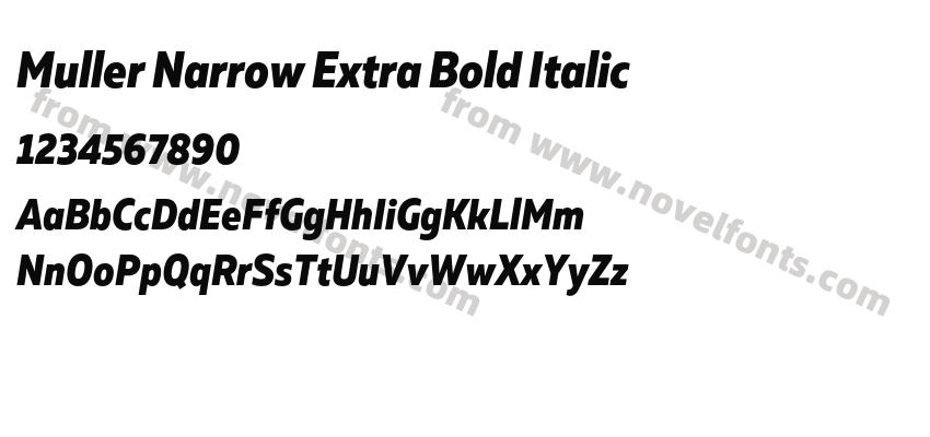 Muller Narrow Extra Bold ItalicPreview