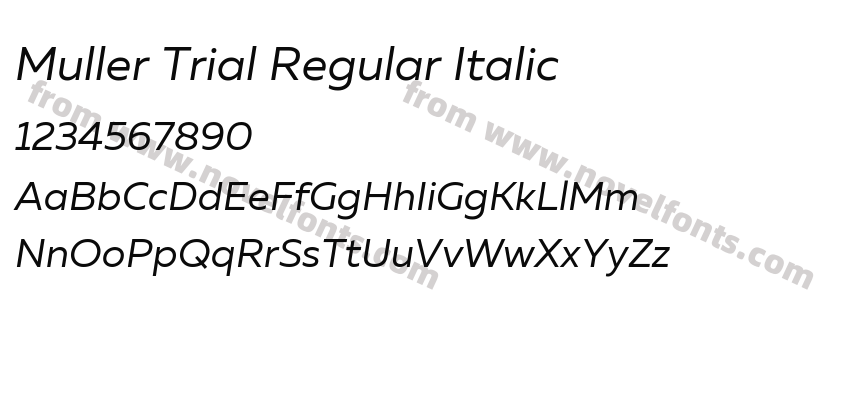 Muller Trial Regular ItalicPreview