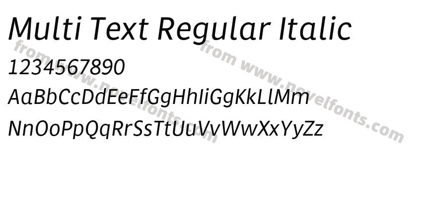 Multi Text Regular ItalicPreview