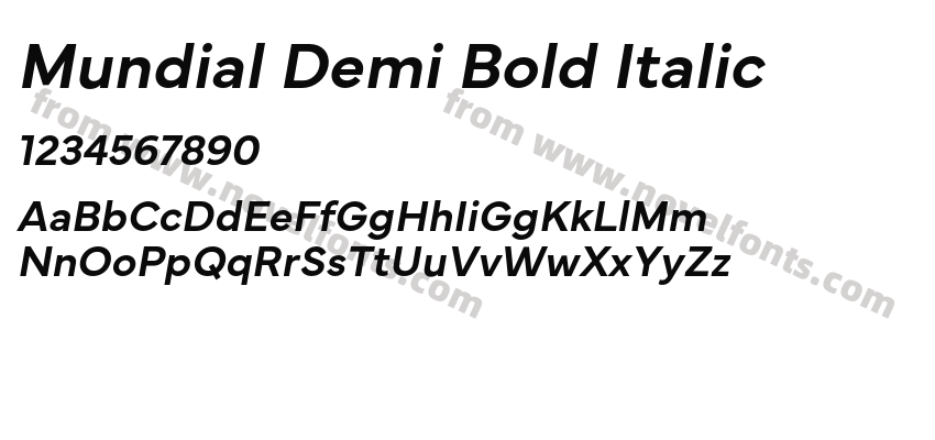 Mundial Demi Bold ItalicPreview