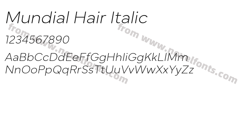 Mundial Hair ItalicPreview