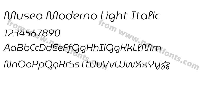 Museo Moderno Light ItalicPreview