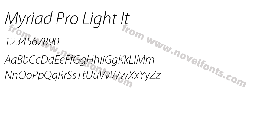 Myriad Pro Light ItPreview