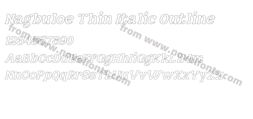 Nagbuloe Thin Italic OutlinePreview