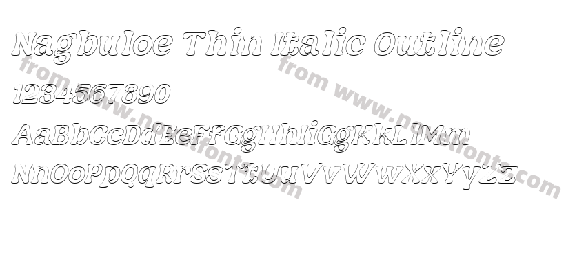 Nagbuloe Thin Italic OutlinePreview