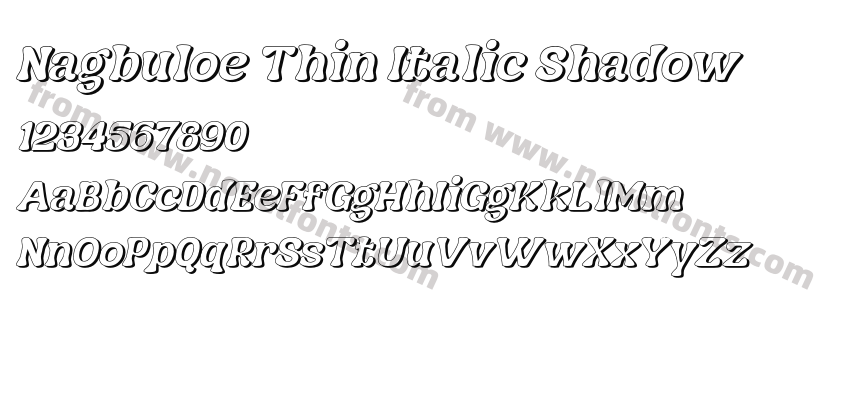 Nagbuloe Thin Italic ShadowPreview