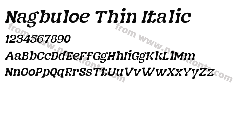 Nagbuloe Thin ItalicPreview