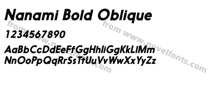 Nanami Bold ObliquePreview