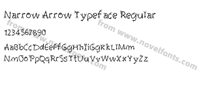 Narrow Arrow Typeface RegularPreview