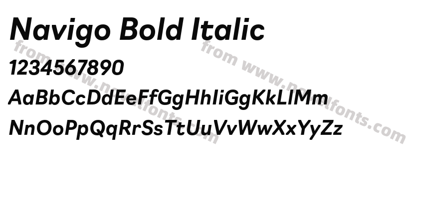 Navigo Bold ItalicPreview