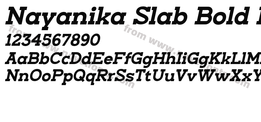 Nayanika Slab Bold ItalicPreview