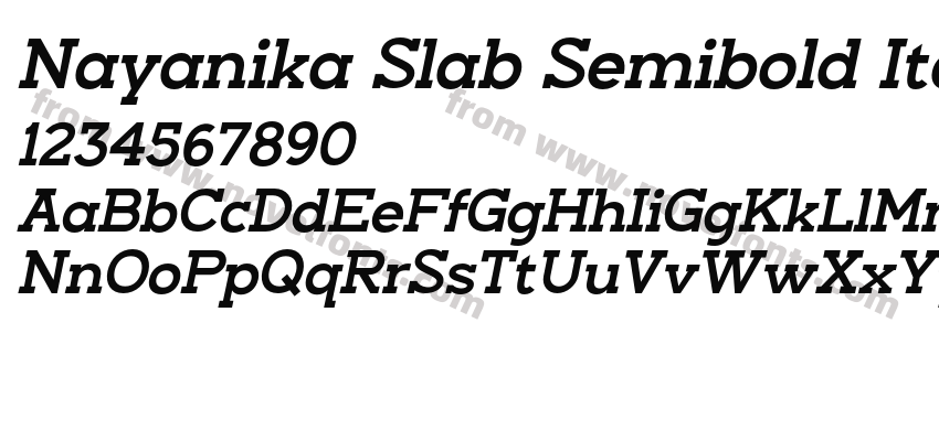 Nayanika Slab Semibold ItalicPreview