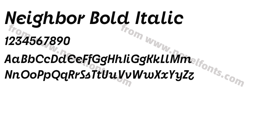 Neighbor Bold ItalicPreview